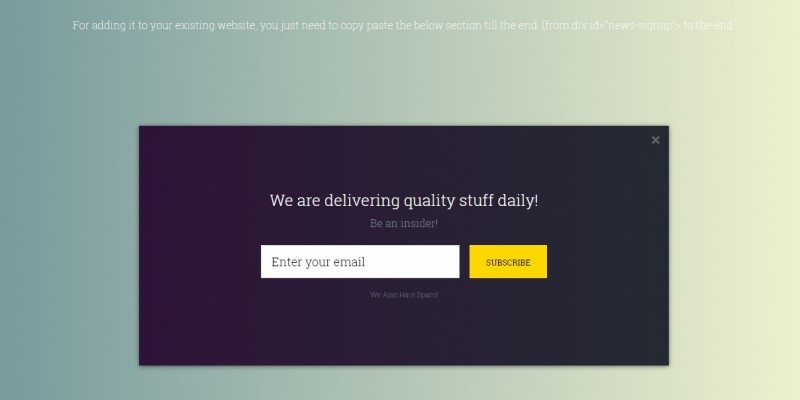 Exit-Intent Email Opt-in