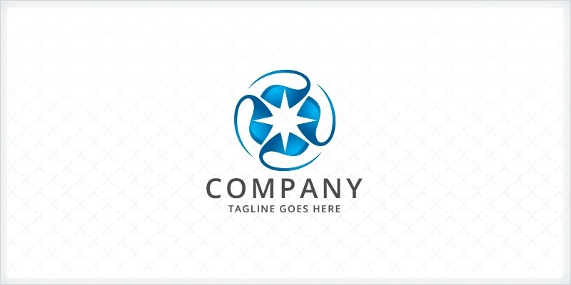 Geometric Blue Star Logo