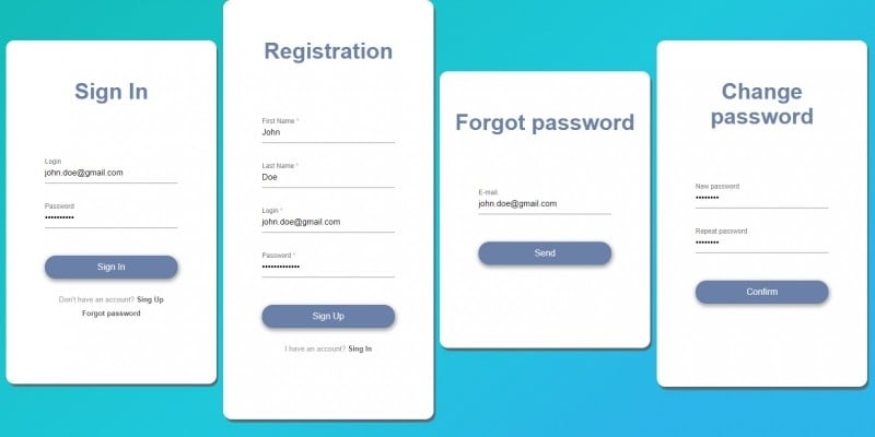 Angular - Login Forms Module - Simple Design