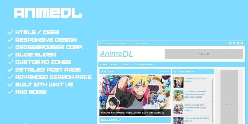 Anity - modelo de site de anime HTML5 - TemplateMonster