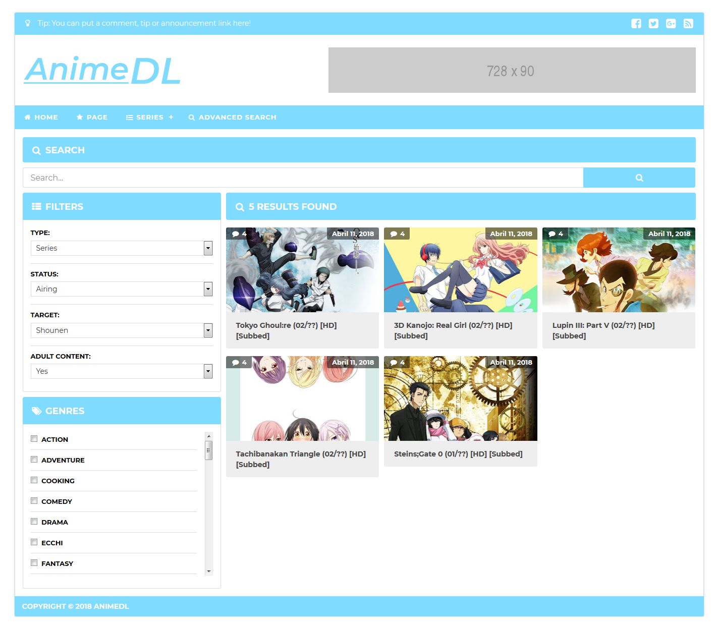 Anime - Free Bootstrap 4 HTML5 Gaming & Anime Website Template