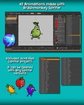 5 Fruit Monsters 2D Game Character Sprite Screenshot 5