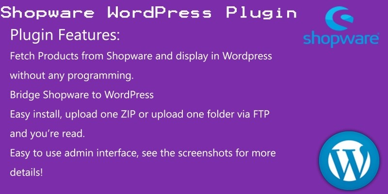 Shopware WordPress plugin