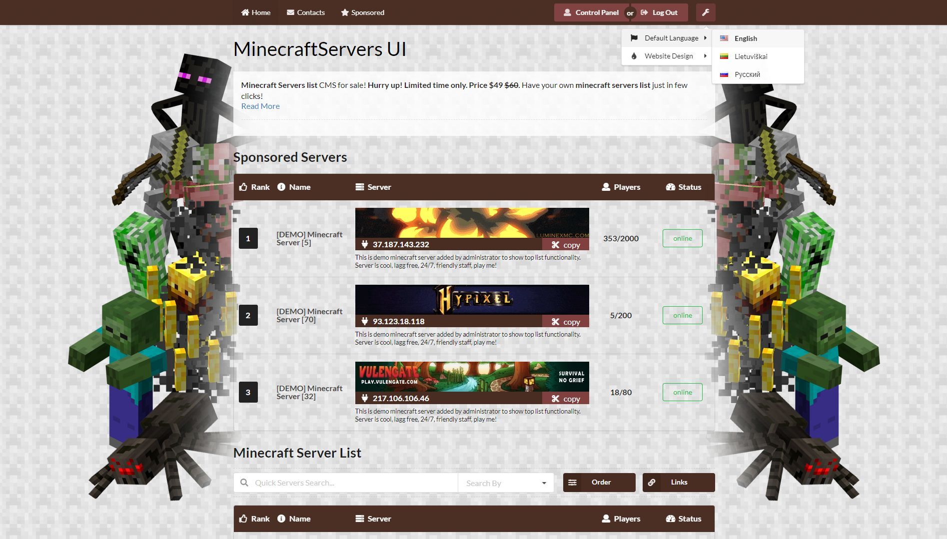 minecraft server list free