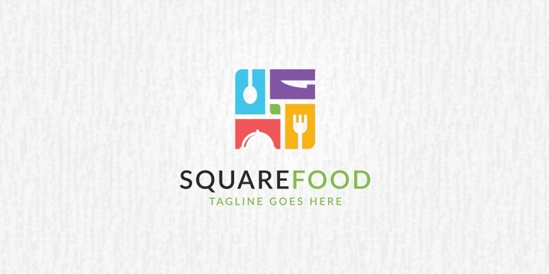 Square Food Logo Template