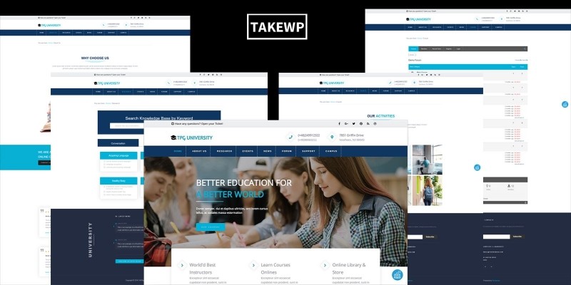 TPG University – Education WordPress theme