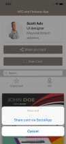 Card Sharing App in Ionic using NFC and Firebase Screenshot 2