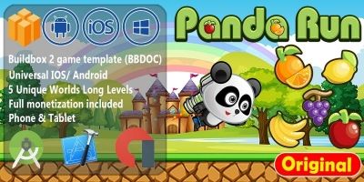 Panda Fruit Run - Buildbox Game Template 