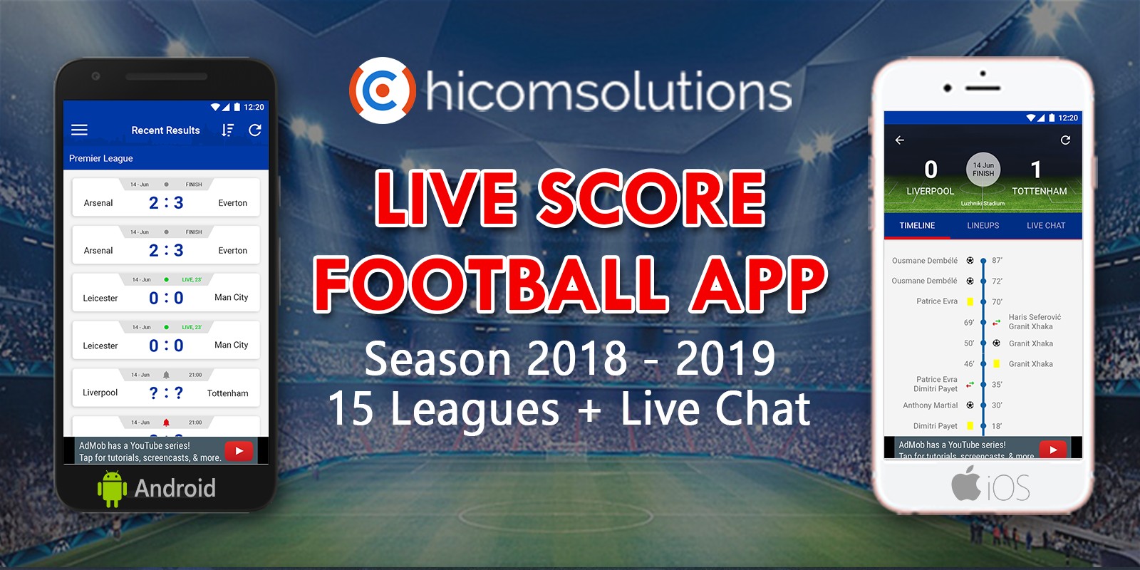 Live Score Football App Season 2018-19 For iOS by Hicomsolutions | Codester
