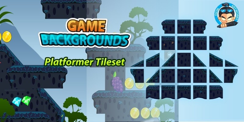 Platformer Tilesets Game BG 04