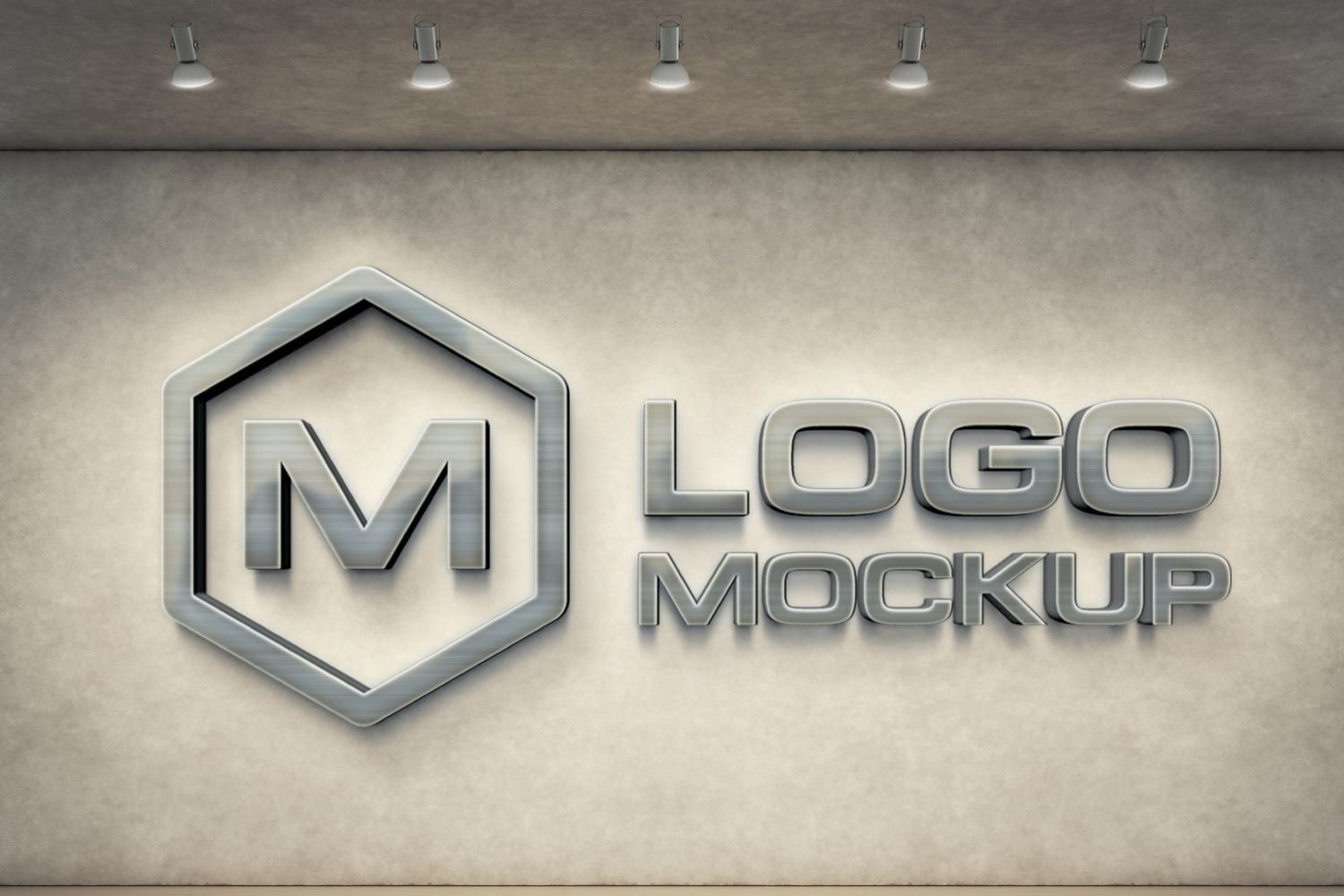 3d glass wall logo mockup psd free download