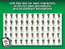 Green Soldier 2D Game Character Sprite Screenshot 3