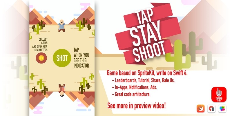 Tap Stay Shoot - iOS Source Code