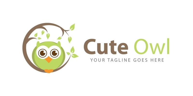 Cute Owl Bird Logo