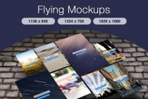 Flying Mobile Screen Mockups Screenshot 1