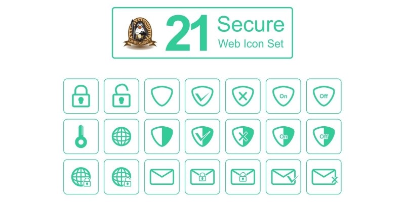 21 Secure Web Icon Set