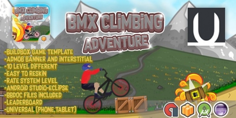 BMX Climbing Adventure - Buildbox Template