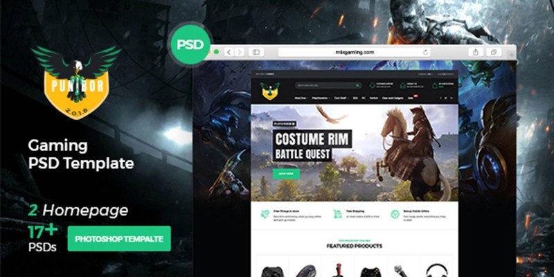 Punibor Gaming – Powerful PSD Template