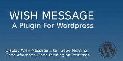 Wish Message Plugin For WordPress