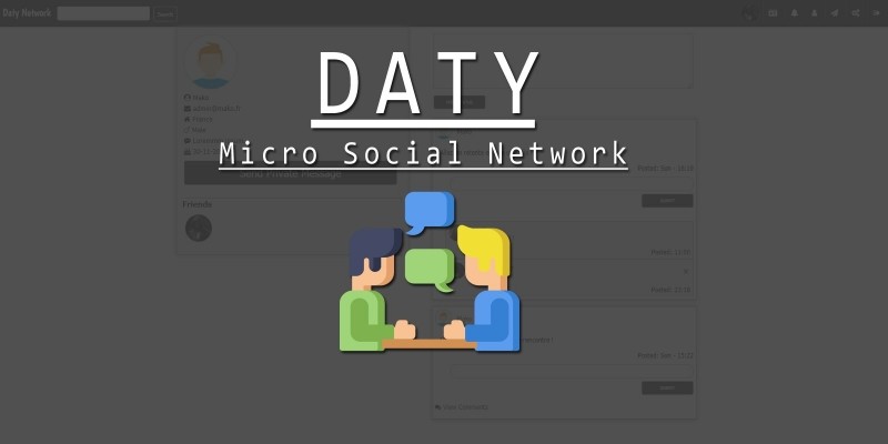 Daty - Micro Social Network PHP