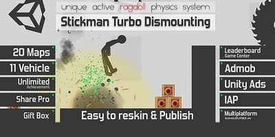 Stickman Turbo Dismounting - Unity Project