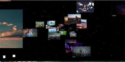 3D Photo Gallery on Space with Moving Stars