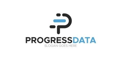Letter P - Progress Data Logo