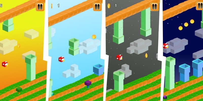 3D Flappy Egde Bird - Buildbox Template