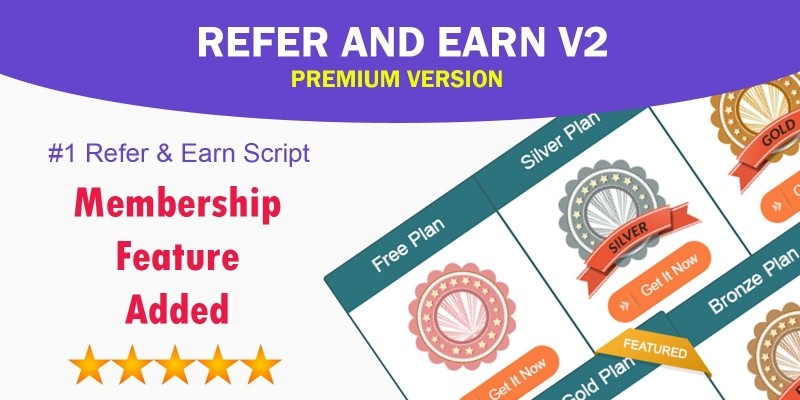 Refer And Earn V2 PHP Script