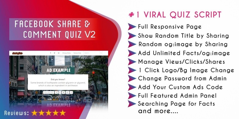 Facebook Share Viral Quiz Script v2