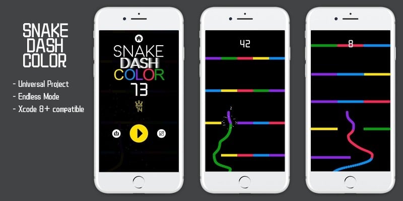 Snake Dash Colors - Buildbox Template