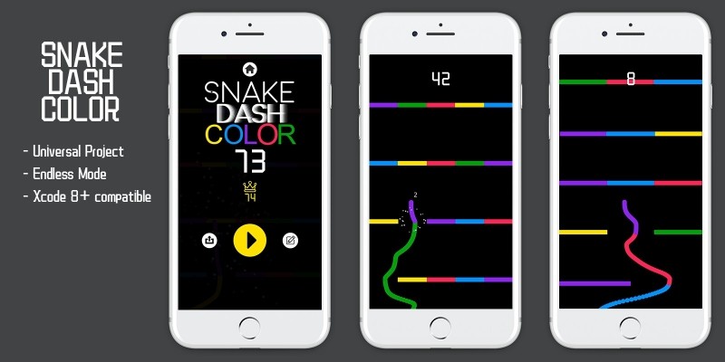 Snake Dash Colors - Buildbox Template