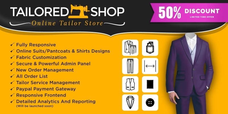 Online Tailored Shop – Online Tailor Store Scrip
