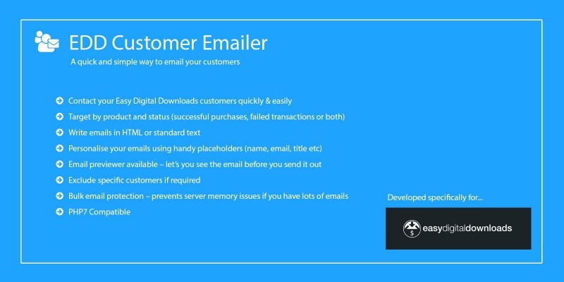 Customer Emailer for Easy Digital Downloads