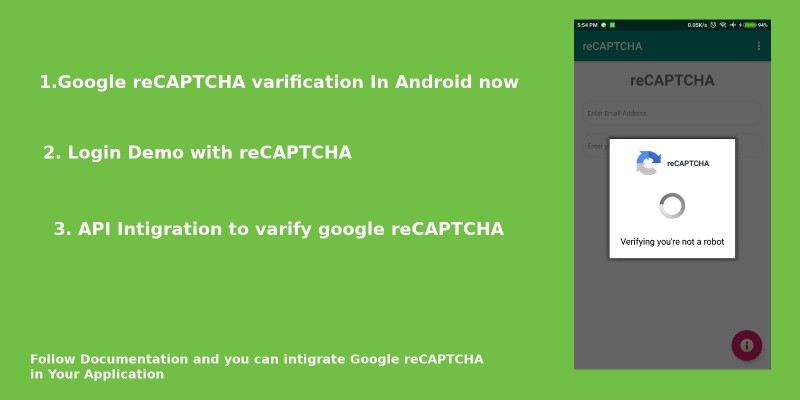 reCAPTCHA Android Verification - Android Studio