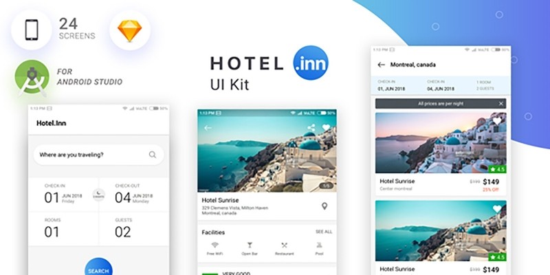 Hotel-Inn Android Studio UI KIT