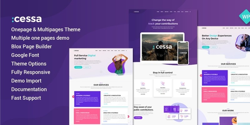 Cessa - Creative WordPress Onepage Theme