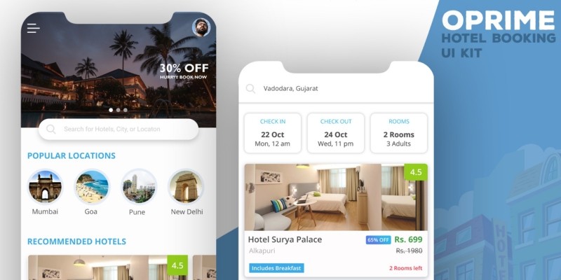 Oprime - Android Studio Hotel UI Kit