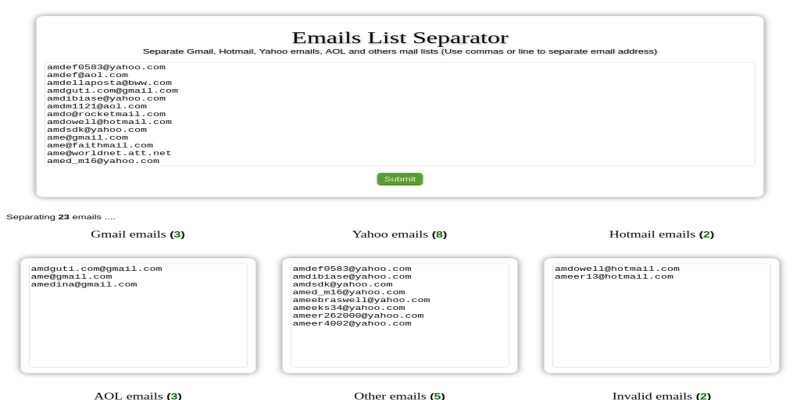 Email List Separator Script