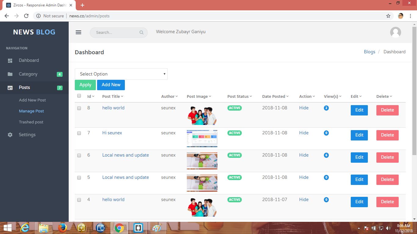 Daily News PHP Script by Seunex Codester