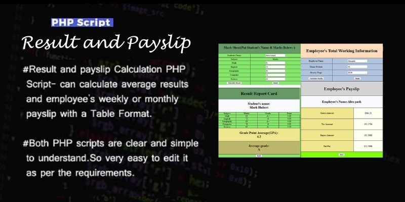 Result And Payslip Calculation PHP Script