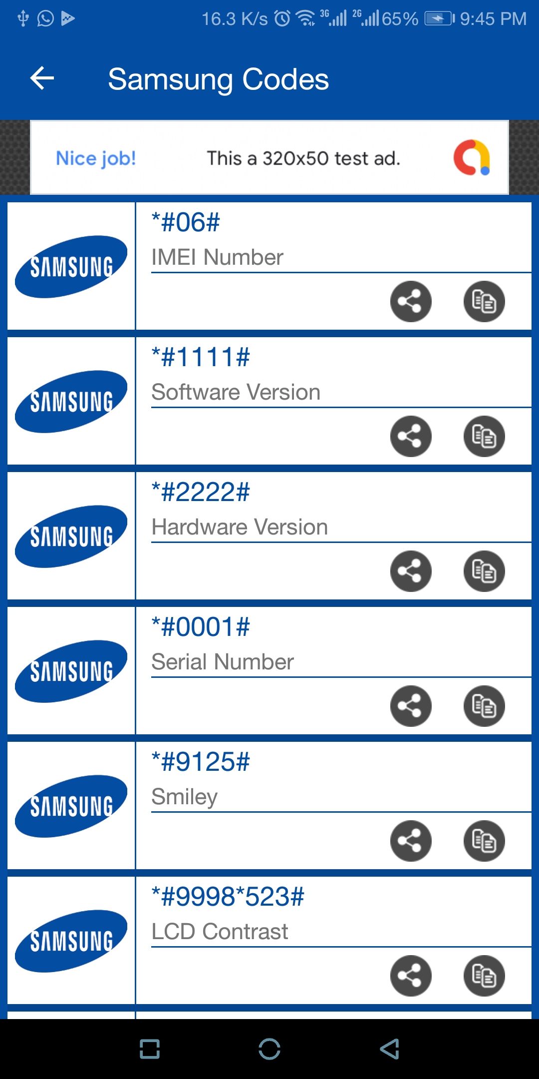 Samsung Secret Codes Android Source Code by Nadeemtaj5 