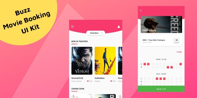 Buzz - Android Studio Movie Booking UI Kit