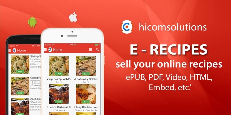 E-Recipes - Sell Your Online Recipes iOS App