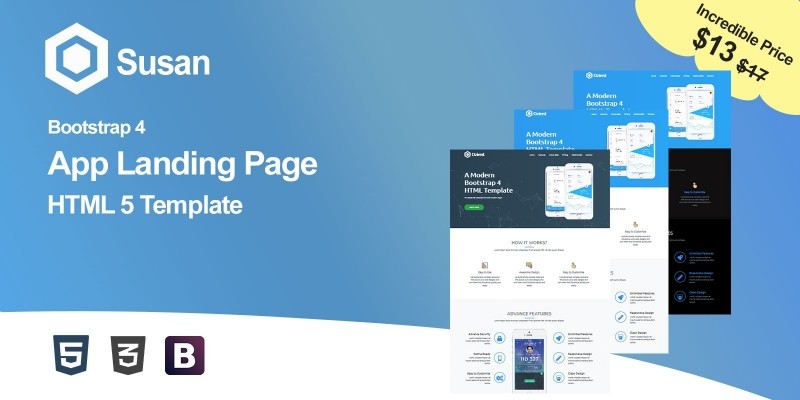 Susan - App HTML5 Landing Page Template