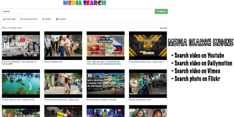 Media Search Engine PHP Script