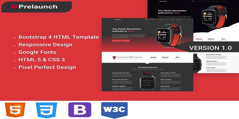 Prelaunch - App Landing Page HTML5 Template