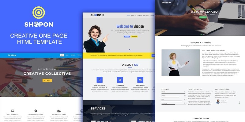 Shopon - Creative One Page HTML Template