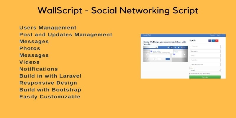 Wallscript - Social Networking Script Laravel