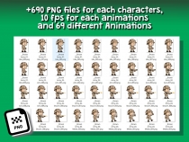 Brown Army 2D Game Character Sprite Screenshot 4